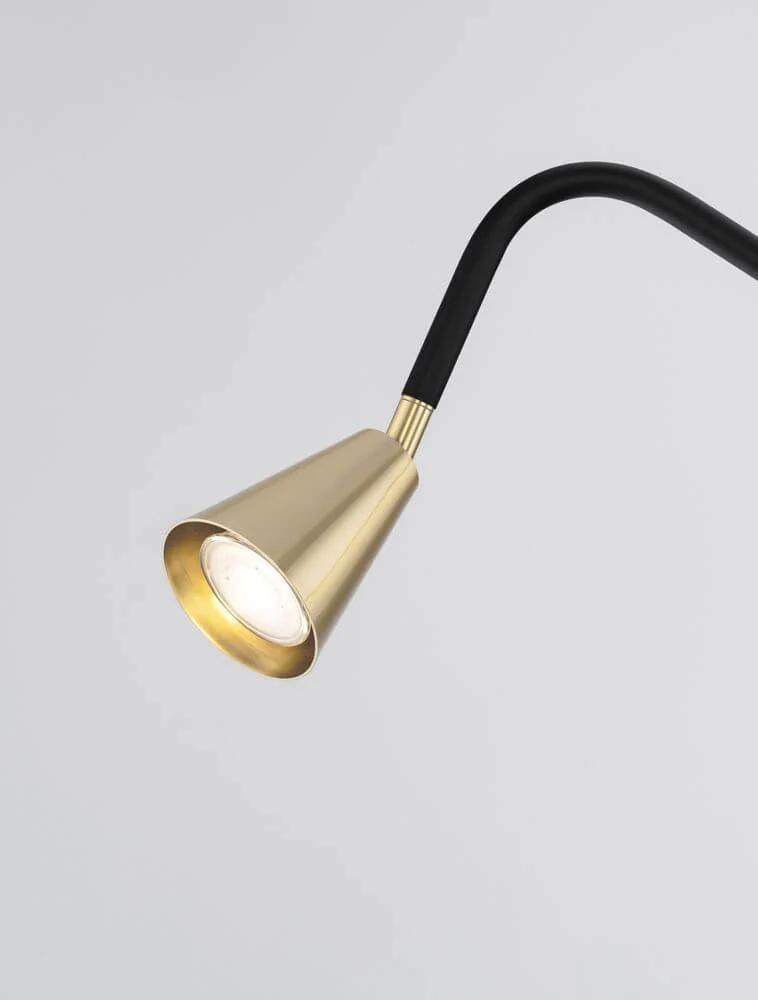 Geko Stehlampe Schwarz, Gold