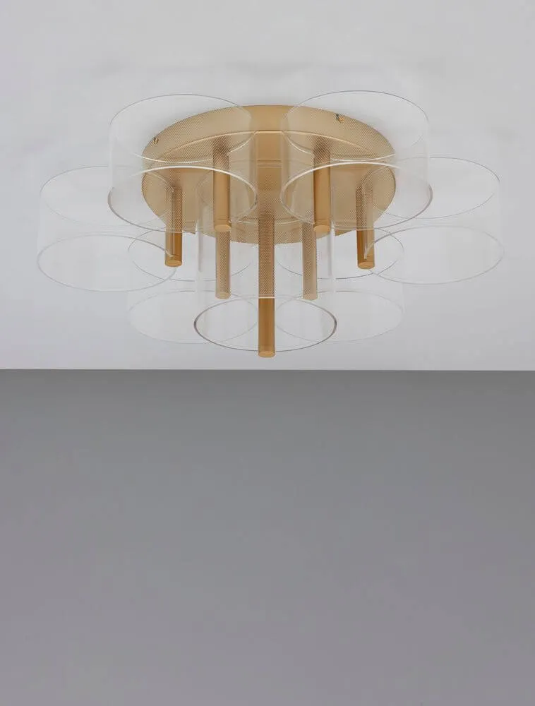 Gatlin LED Deckenleuchte 7-flammig Ø 68cm 3000K Messing-Gold