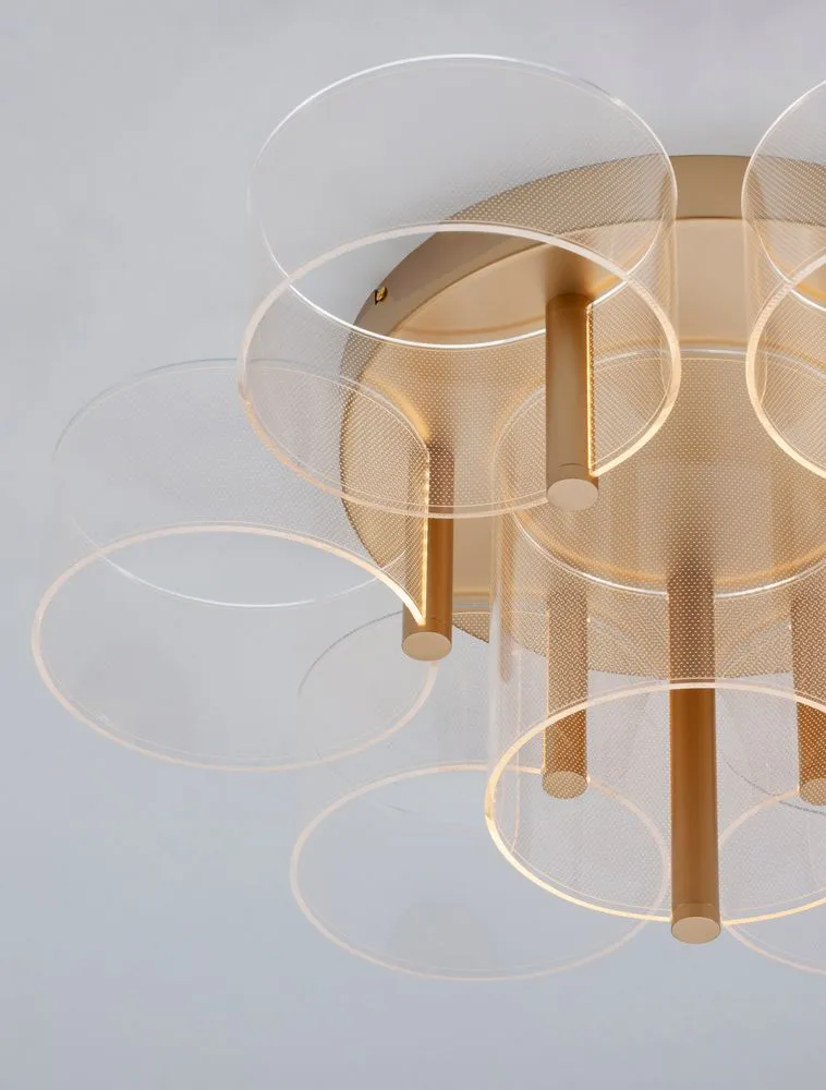 Gatlin LED Deckenleuchte 7-flammig Ø 68cm 3000K Messing-Gold