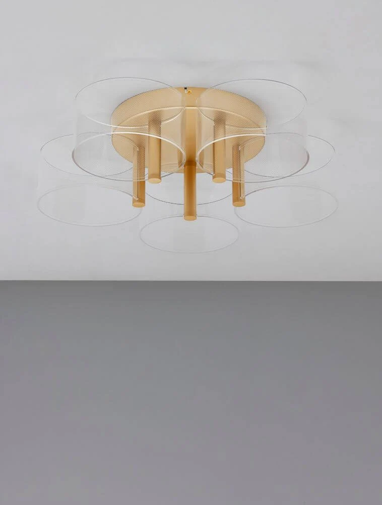 Gatlin LED Deckenleuchte 5-flammig Ø 56cm 3000K Messing-Gold