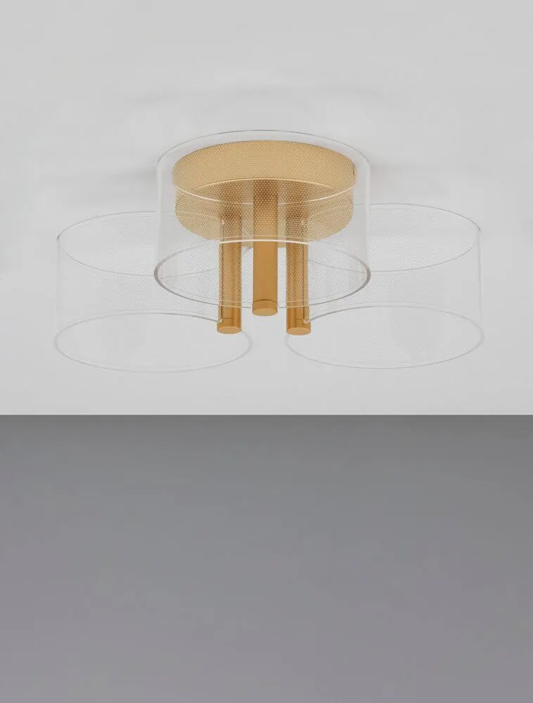 Gatlin LED Deckenleuchte 3-flammig Ø 44cm 3000K Messing-Gold
