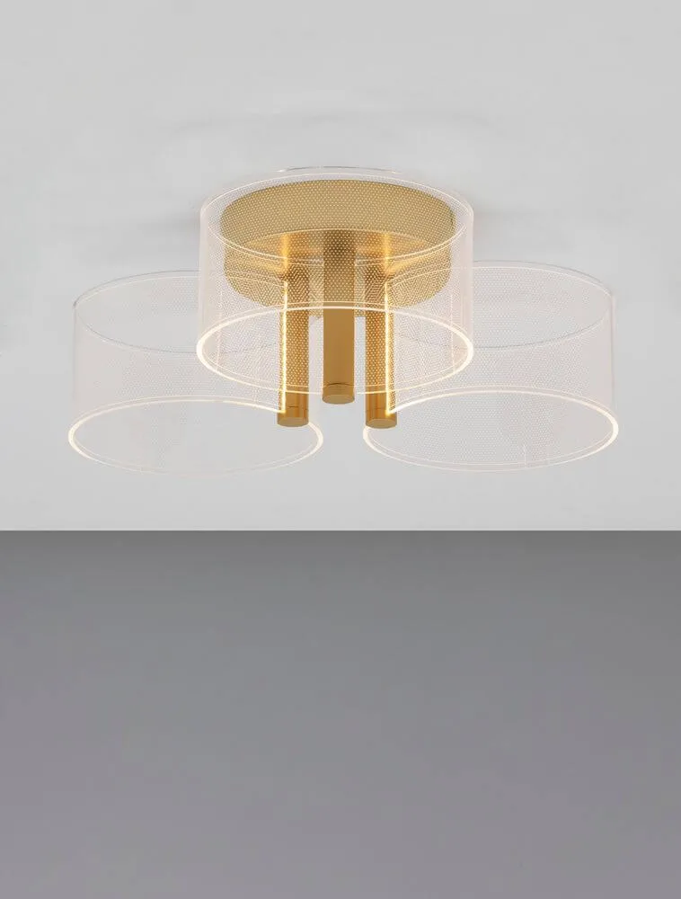 Gatlin LED Deckenleuchte 3-flammig Ø 44cm 3000K Messing-Gold