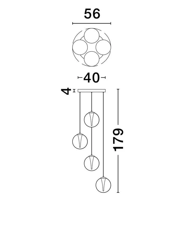 Galeo Pendelleuchte 4-flammig Ø 56cm 3000K Gold