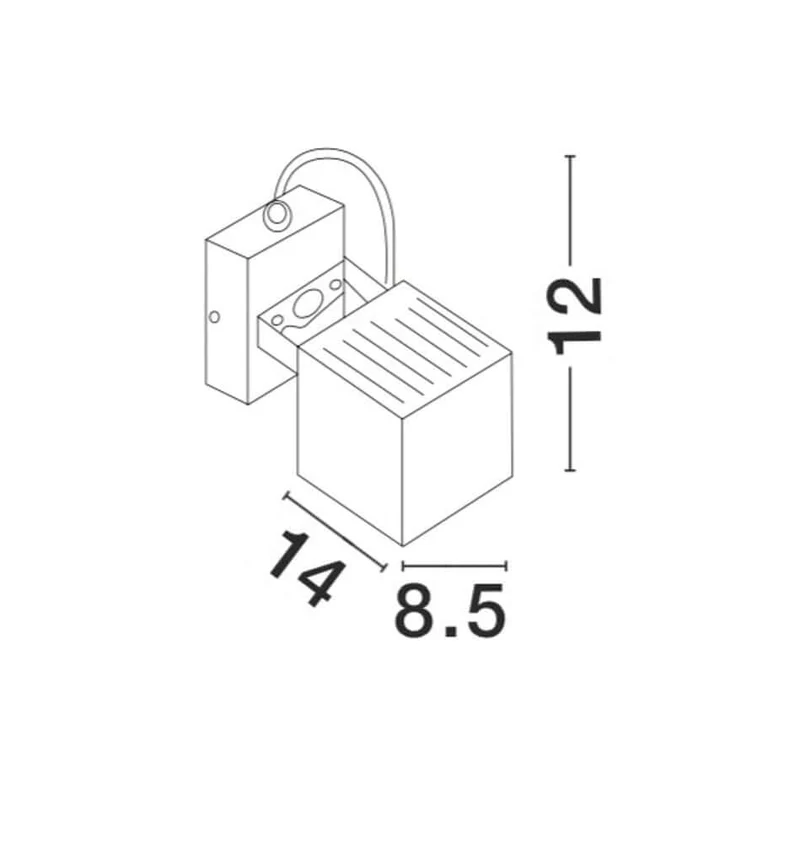 Focus LED Außenwandleuchte Quadratisch 3000K Dunkelgrau IP54