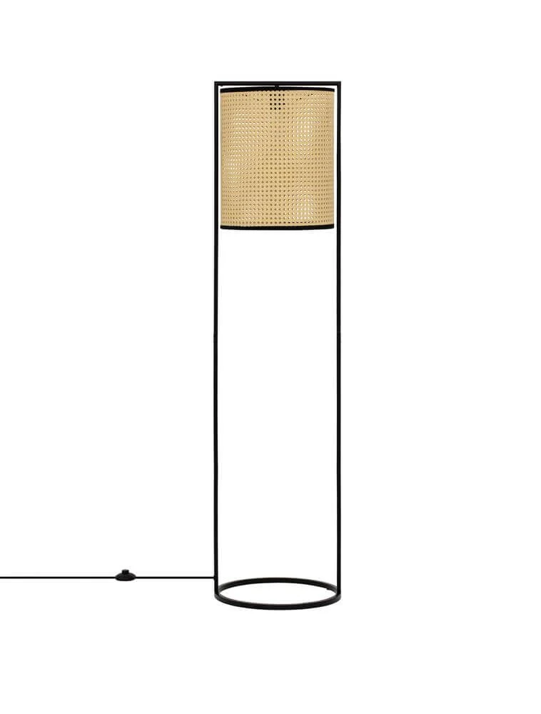 Erto Stehlampe Natur, Schwarz