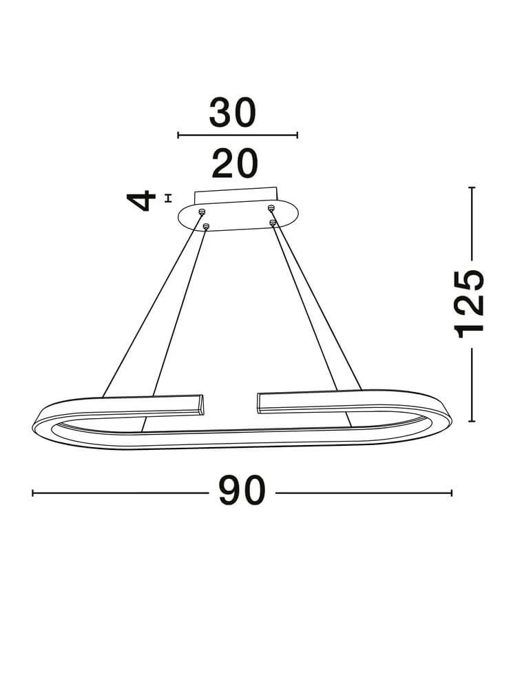 Elmo LED Pendelleuchte Ø 90cm 3500K Chrom