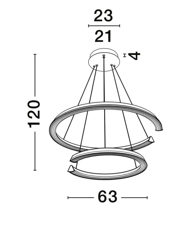 Elmo LED Pendelleuchte 2-flammig Ø 63cm 3500K Chrom