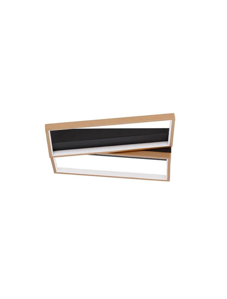 Elize LED Deckenleuchte Rechteckig 2-flammig 3000K Schwarz, Gold