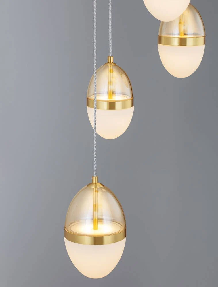 Egna Pendelleuchte 5-flammig Ø 45cm 3000K Gold
