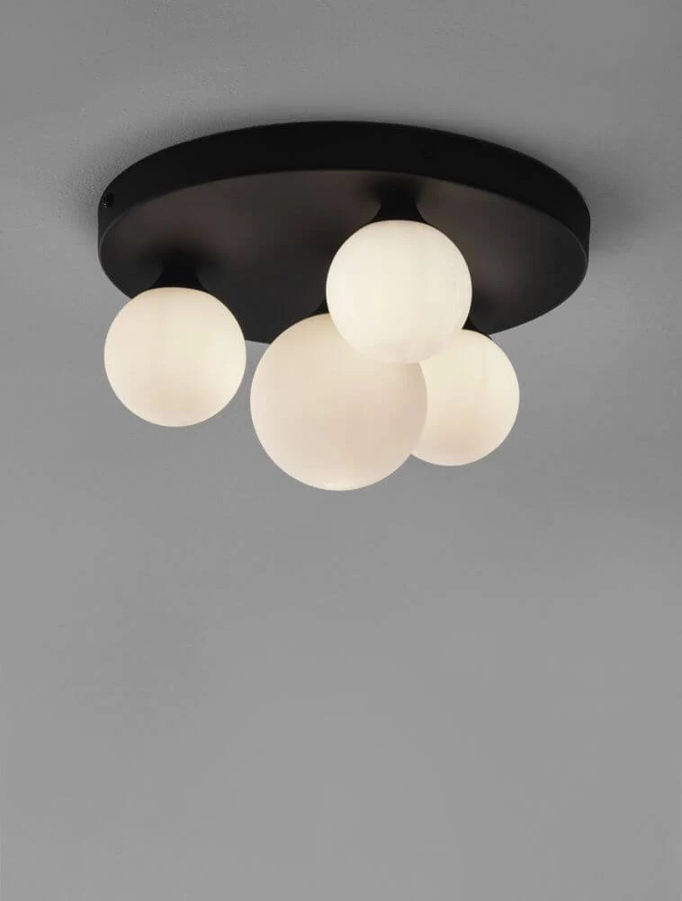 Edem Deckenleuchte 4-flammig Ø 28cm Schwarz, Weiß