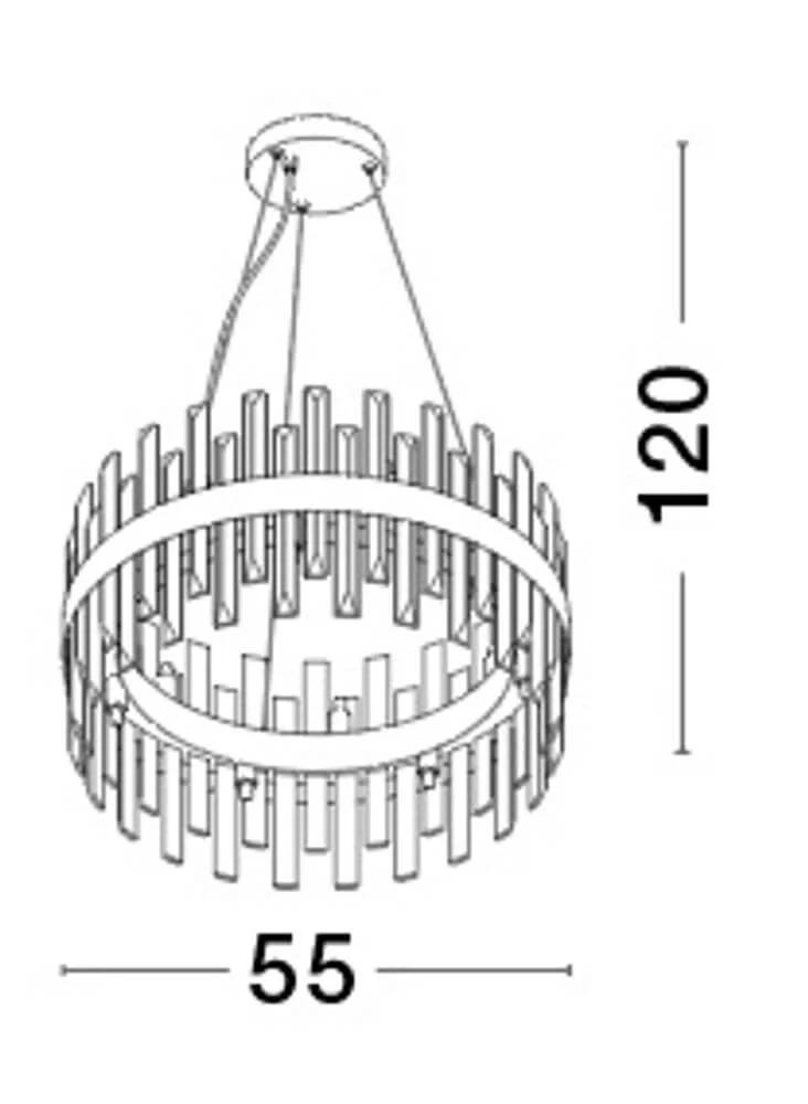 Crown Pendelleuchte 7-flammig Ø 55cm Gold-Satiniert