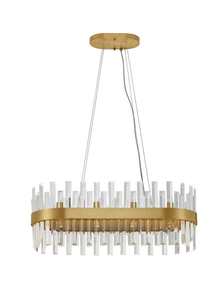 Crown Pendelleuchte 10-flammig Gold-Satiniert