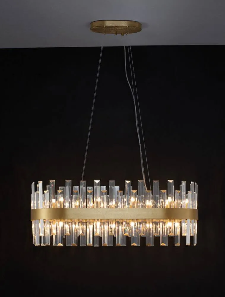 Crown Pendelleuchte 10-flammig Gold-Satiniert