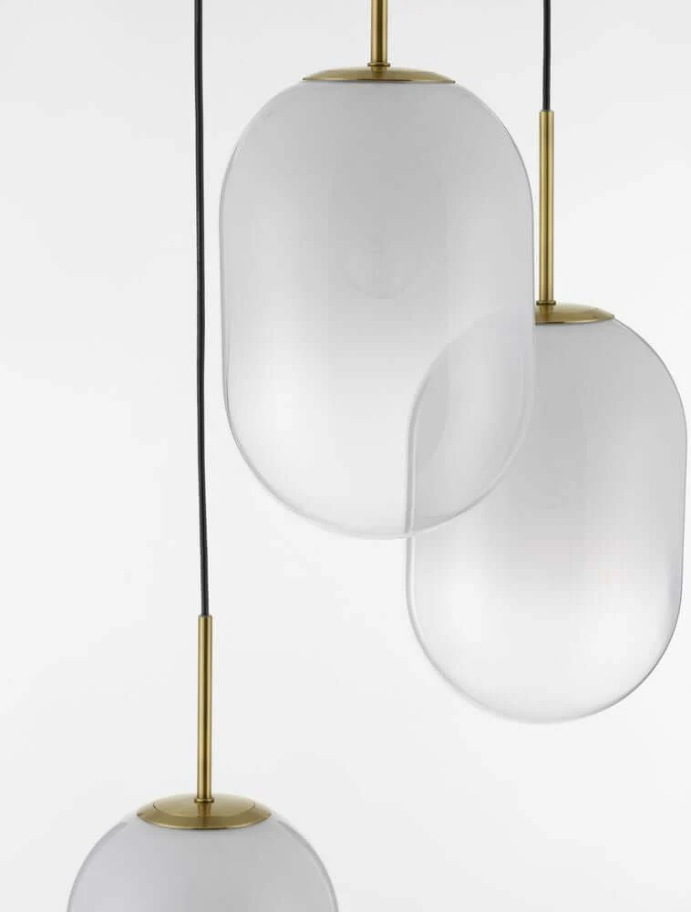 Chrysi Pendelleuchte 3-flammig Ø 43cm Gold, Weiß