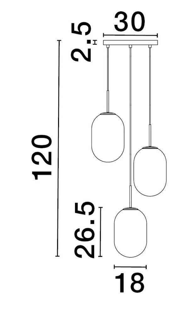 Chrysi Pendelleuchte 3-flammig Ø 43cm Gold, Weiß