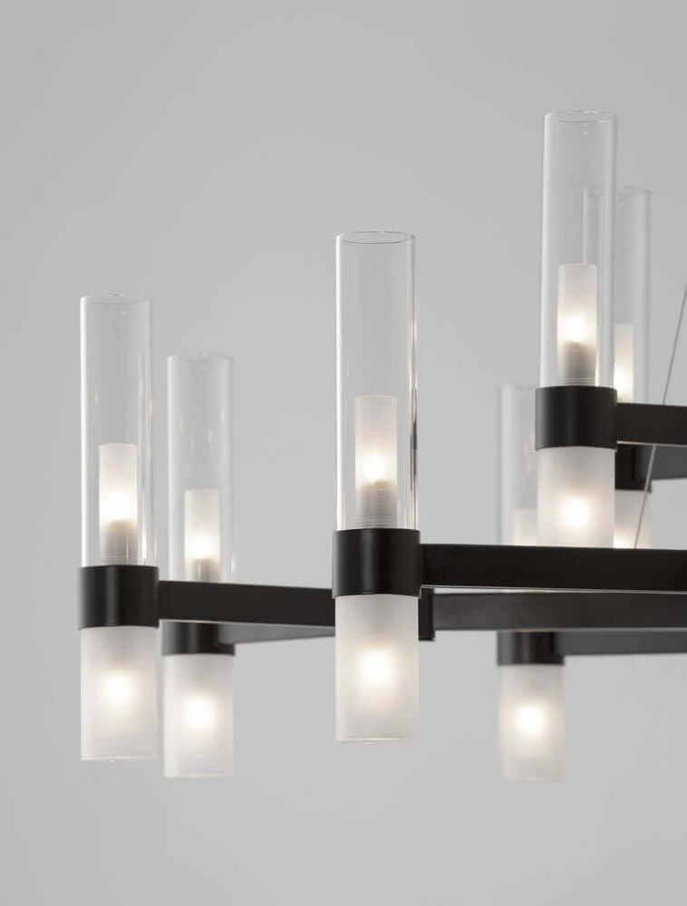 Century Pendelleuchte 30-flammig Ø 120cm Schwarz, Transparent