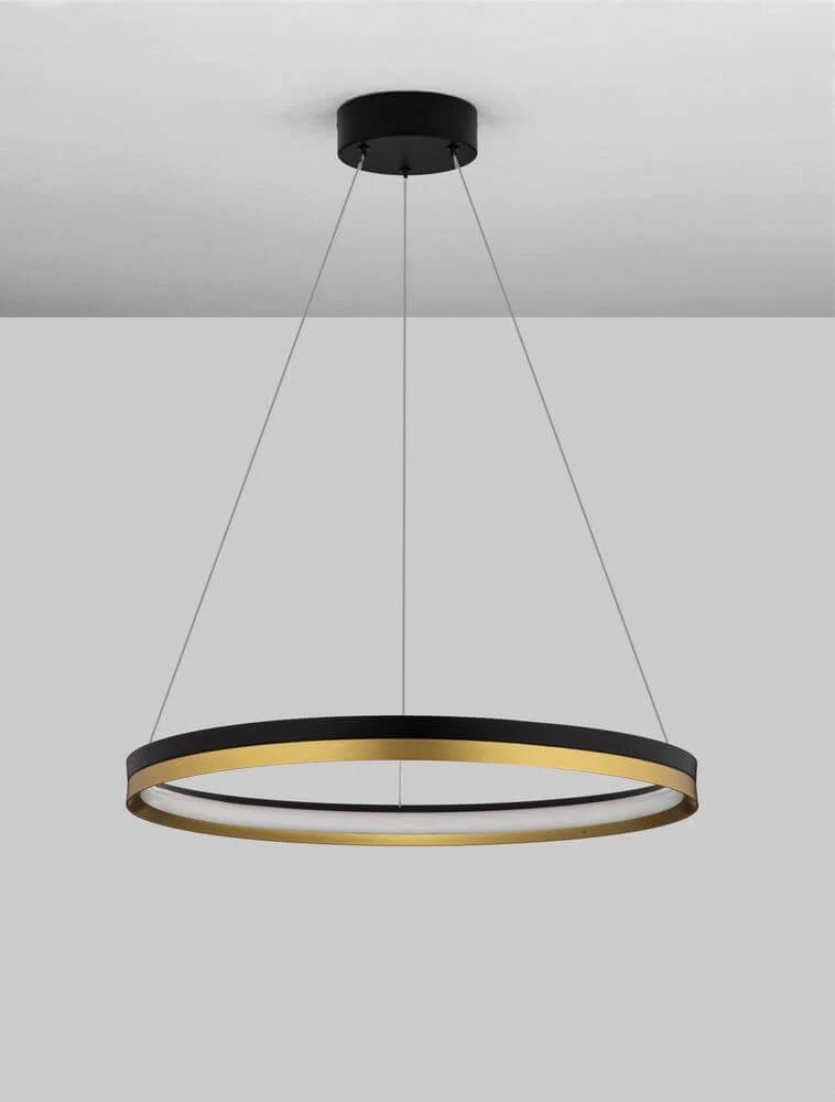 Cantria LED Pendelleuchte Ø 60cm 3000K Schwarz, Gold