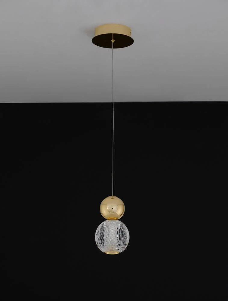 Brille LED Pendelleuchte Ø 11cm 3200K Gold