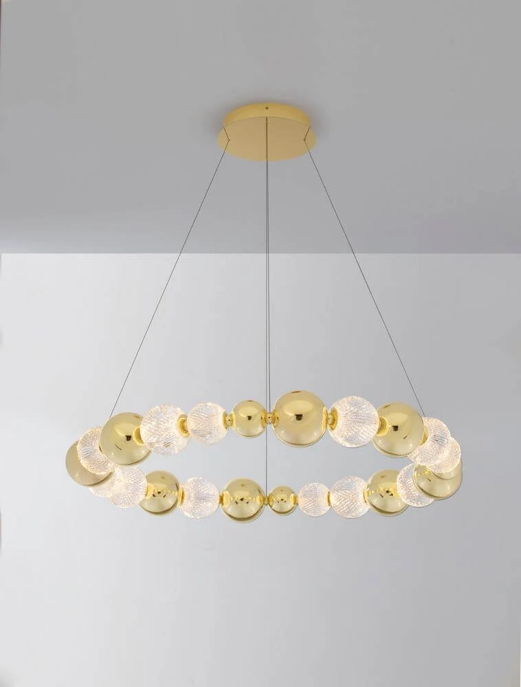 Brille LED Pendelleuchte 12-flammig Ø 94cm 3200K Gold