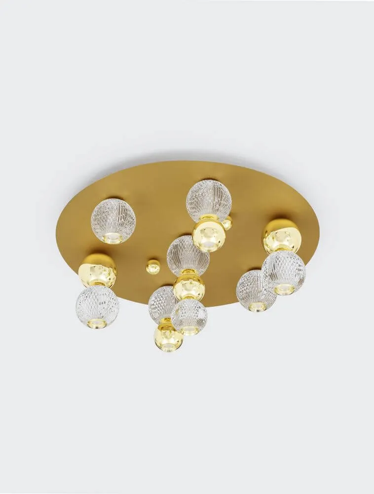 Brille LED Deckenleuchte 7-flammig Ø 66cm 3200K Gold