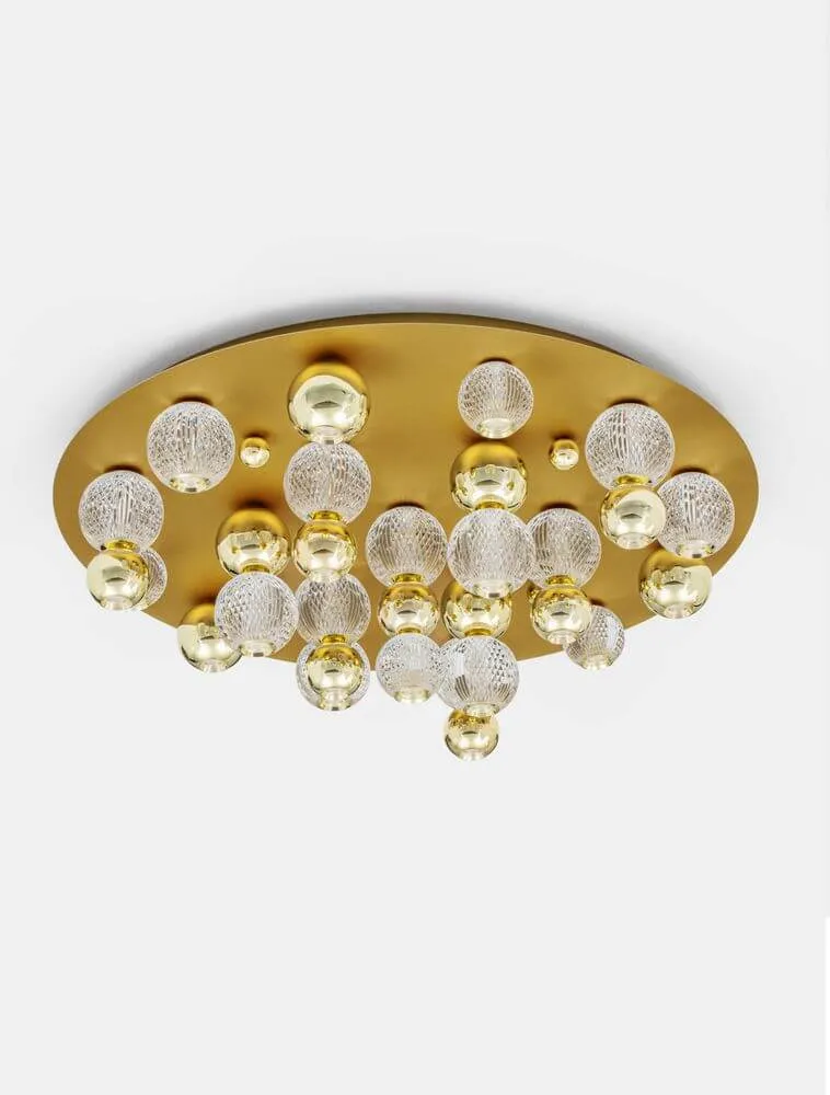Brille LED Deckenleuchte 19-flammig Ø 92cm 3200K Gold