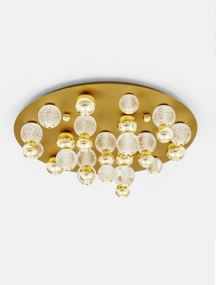 Brille LED Deckenleuchte 19-flammig Ø 92cm 3200K Gold