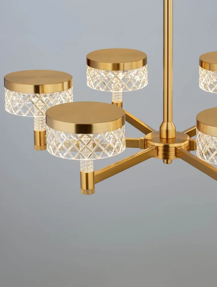 Bion LED Pendelleuchte 6-flammig Ø 70,7cm 3000K Gold