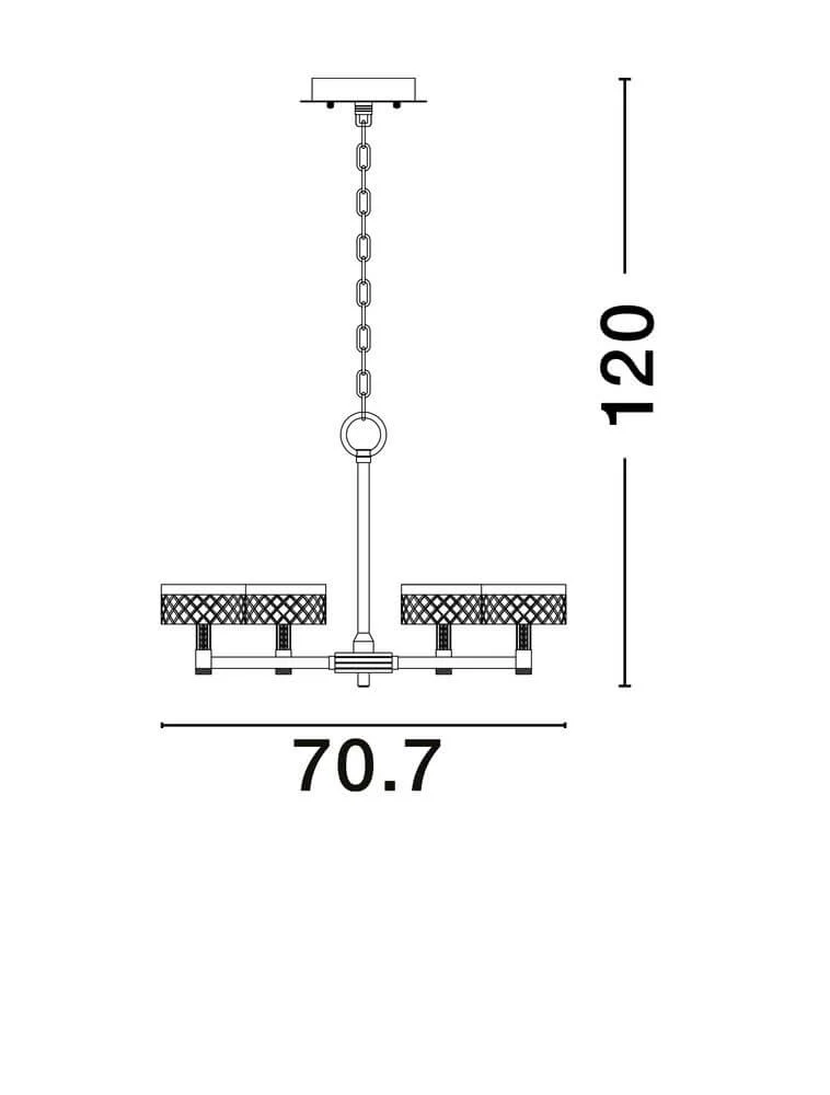 Bion LED Pendelleuchte 6-flammig Ø 70,7cm 3000K Gold