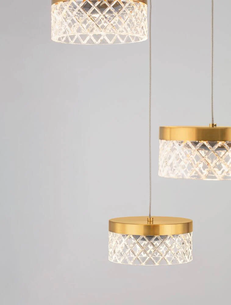 Bion LED Pendelleuchte 5-flammig Ø 50cm 3000K Gold
