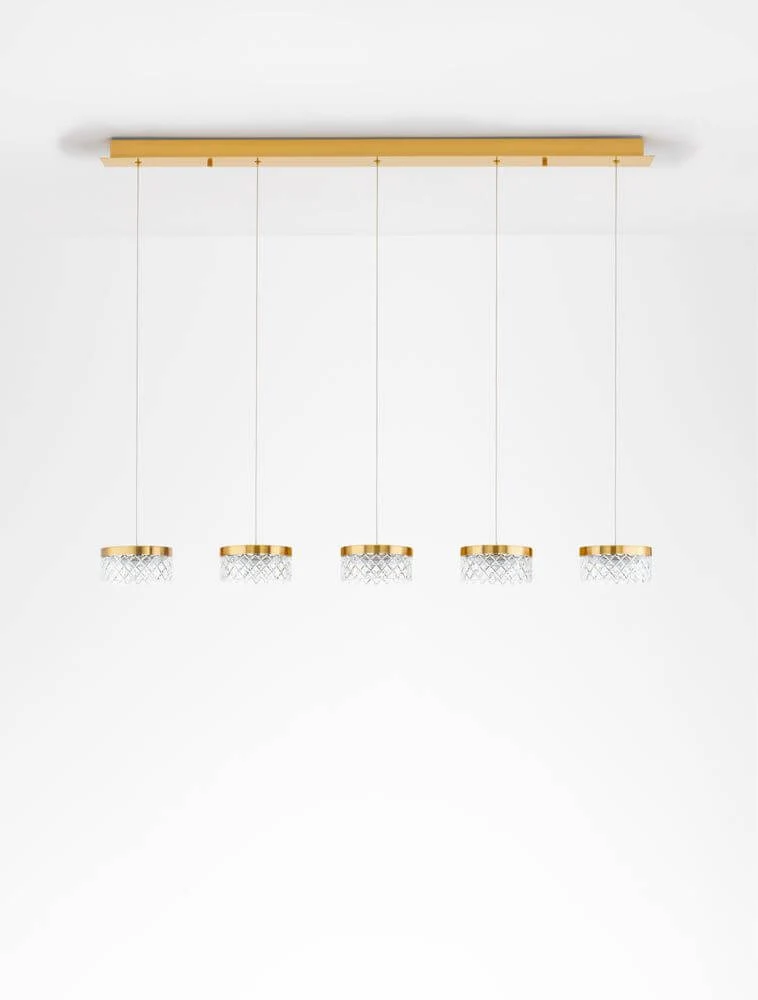 Bion LED Pendelleuchte 5-flammig 3000K Gold