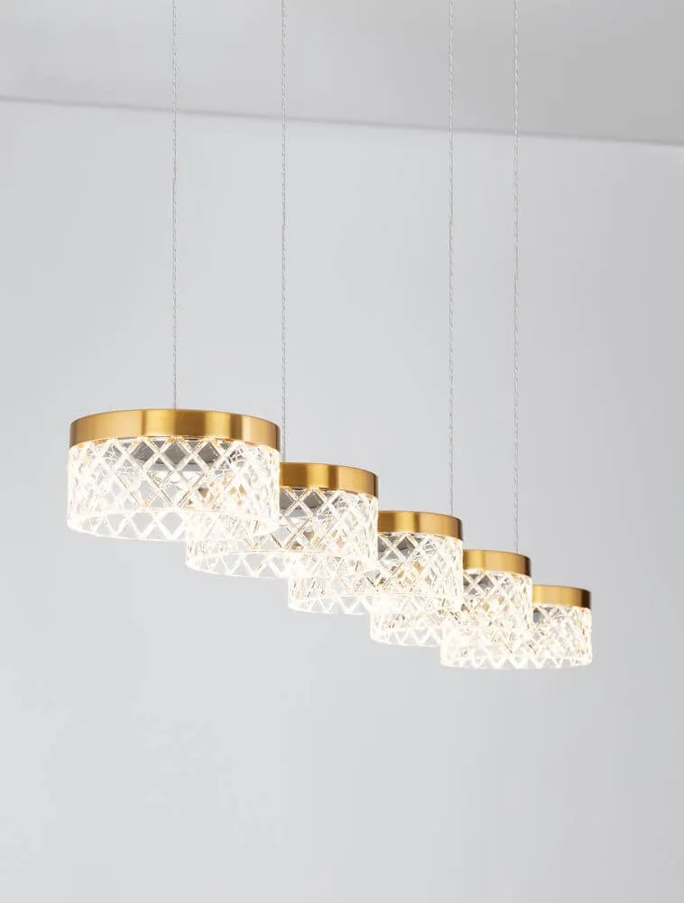 Bion LED Pendelleuchte 5-flammig 3000K Gold