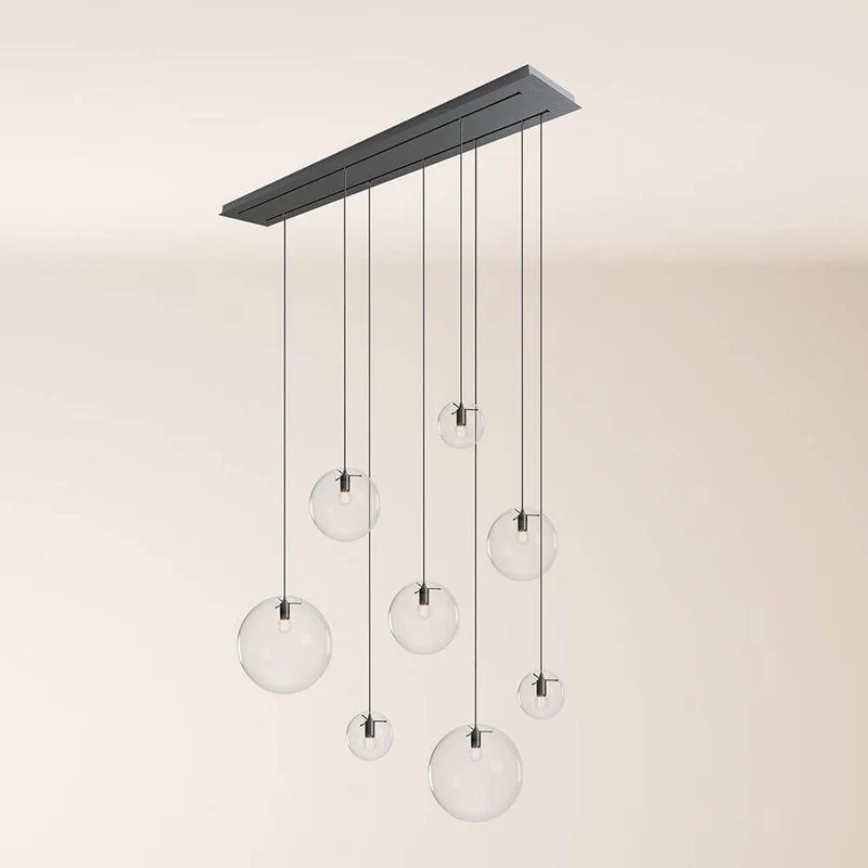 s.luce Orb Esstischleuchte 8-flammig 160cm 2-reihig