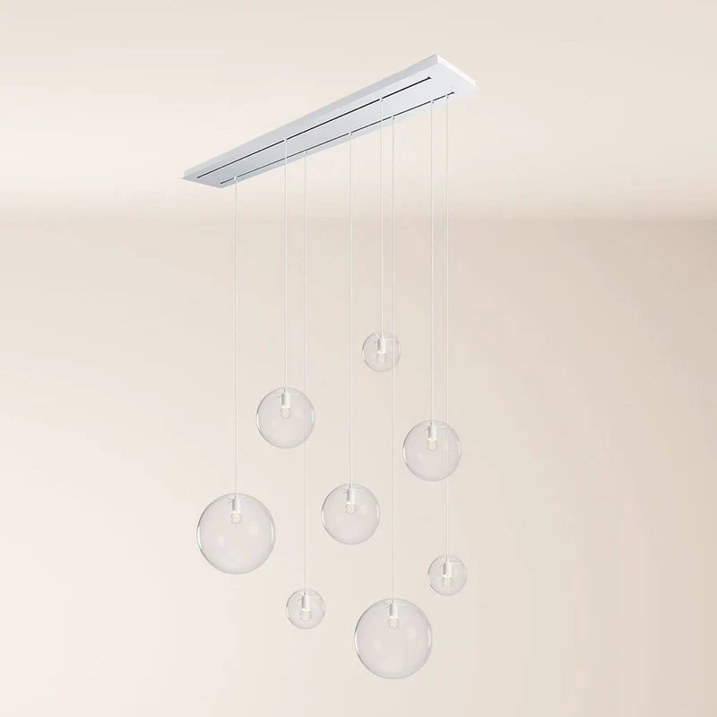 s.luce Orb Esstischleuchte 8-flammig 160cm 2-reihig