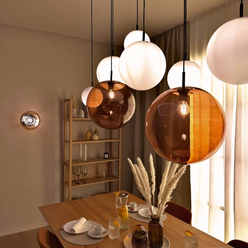 s.luce Orb 5-flammige Esstischlampe 2-reihig 160cm