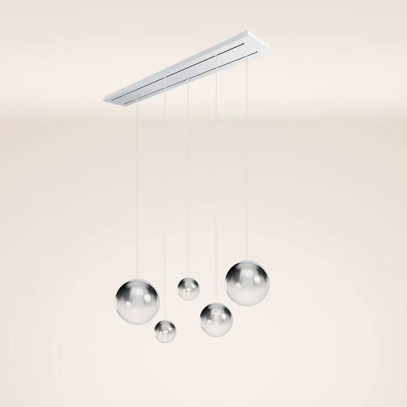 s.luce Orb 5-flammige Esstischlampe 2-reihig 160cm