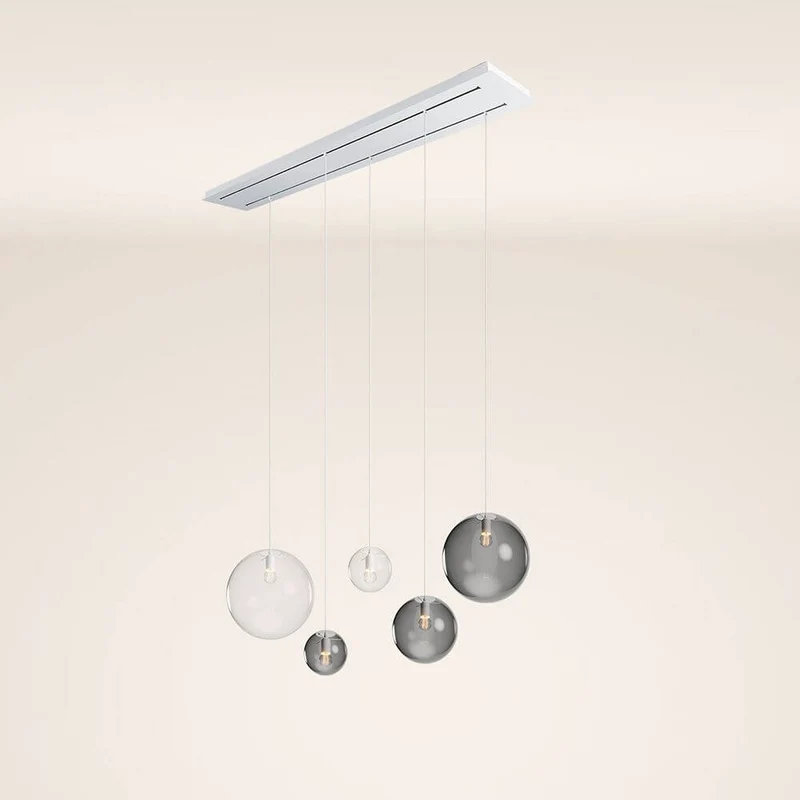 s.luce Orb 5-flammige Esstischlampe 2-reihig 160cm