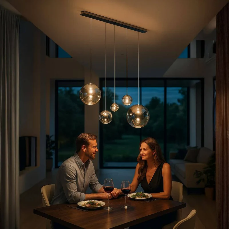 s.luce Orb Esstisch-Hängeleuchte 5-flammig 160cm