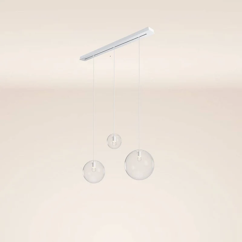 s.luce Orb Esstisch-Hängelampe 3-flammig 120cm Ø 20/30/40