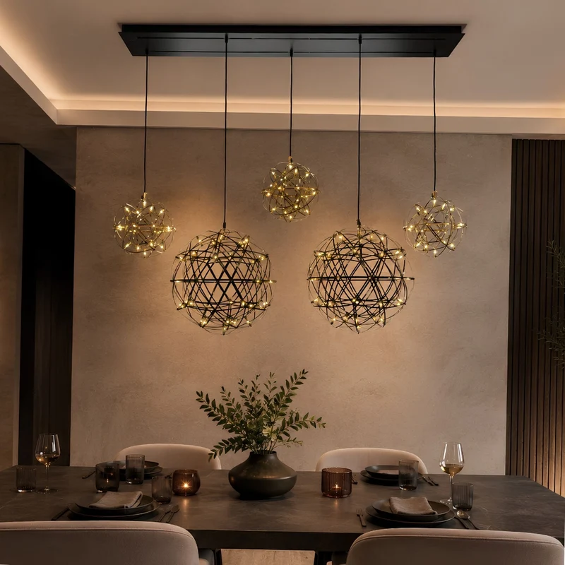 s.luce Atom LED Esstisch-Pendelleuchte 2 bis 5-flammig Balken 120cm