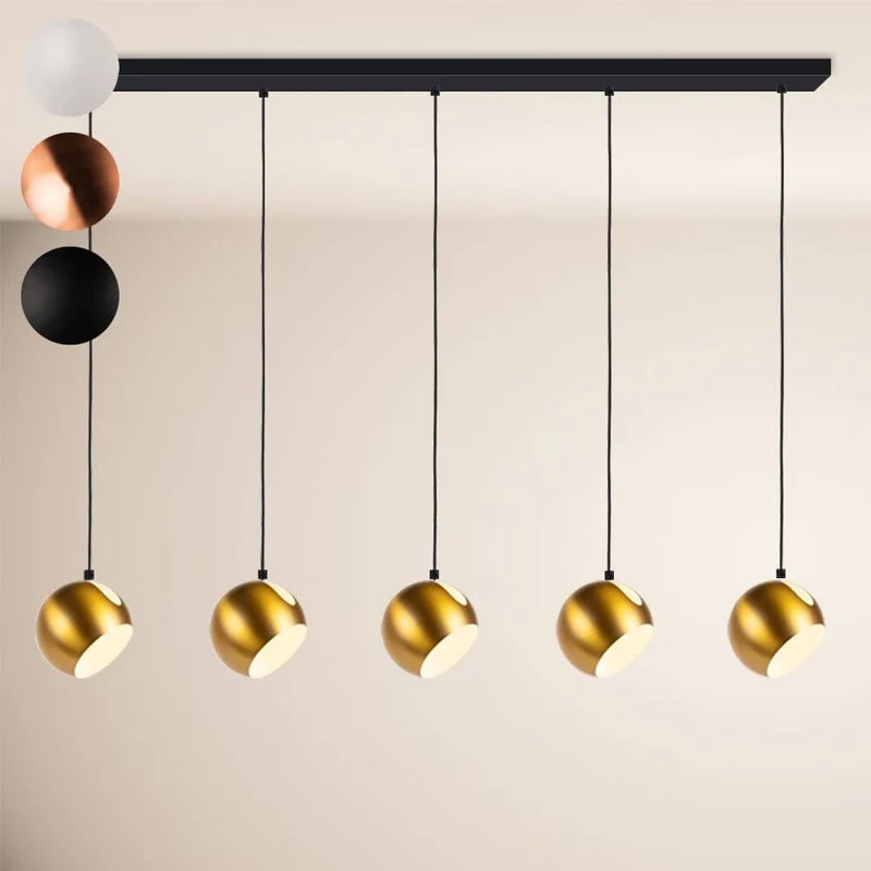 s.luce Ball Metall Esszimmerlampe Kombination Ø 20cm 120cm