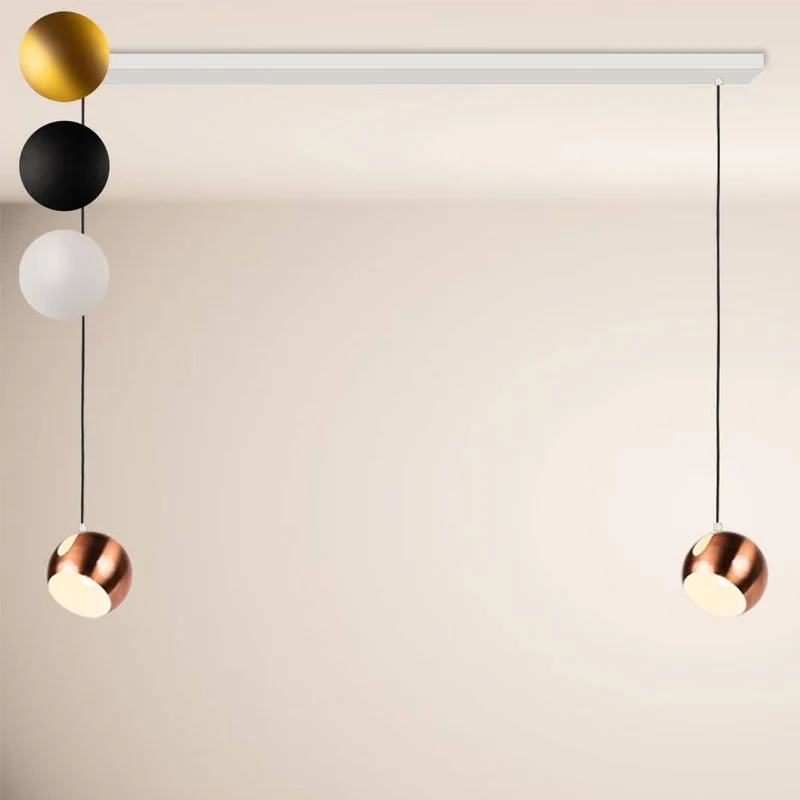 s.luce Ball Metall Esszimmerlampe Kombination Ø 20cm 120cm