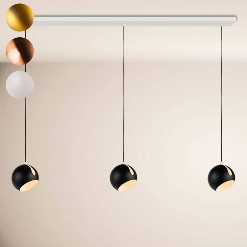 s.luce Ball Metall Esszimmerlampe Kombination Ø 20cm 120cm