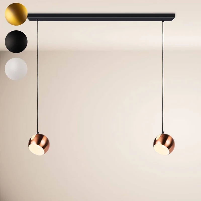 s.luce Ball Metall Esszimmerlampe Kombination Ø 20cm 120cm