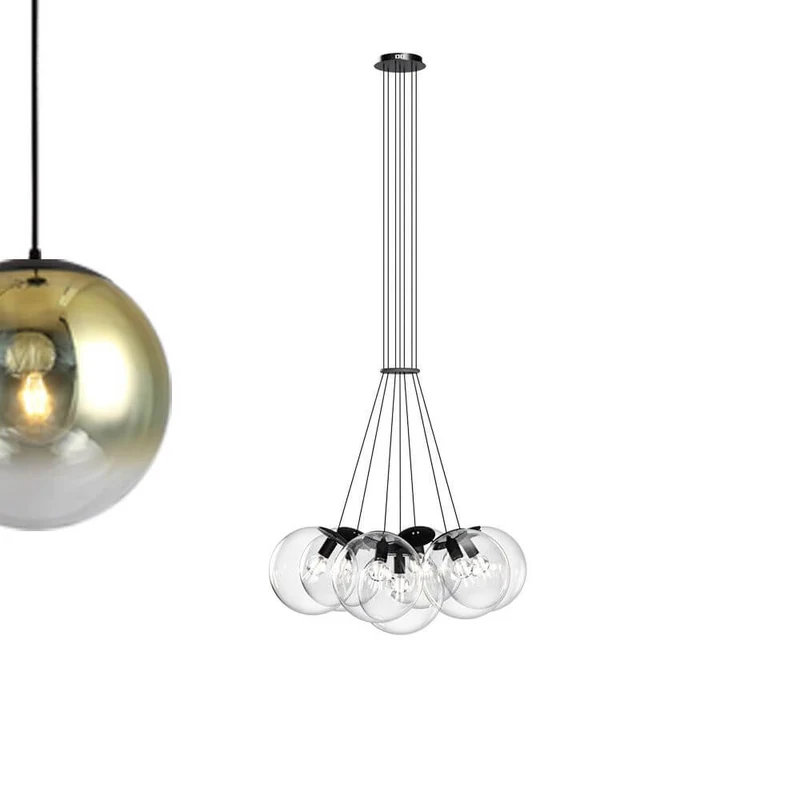 s.luce Orb Cluster Glaskugel Galerieleuchte Hängeleuchte 7-flammig