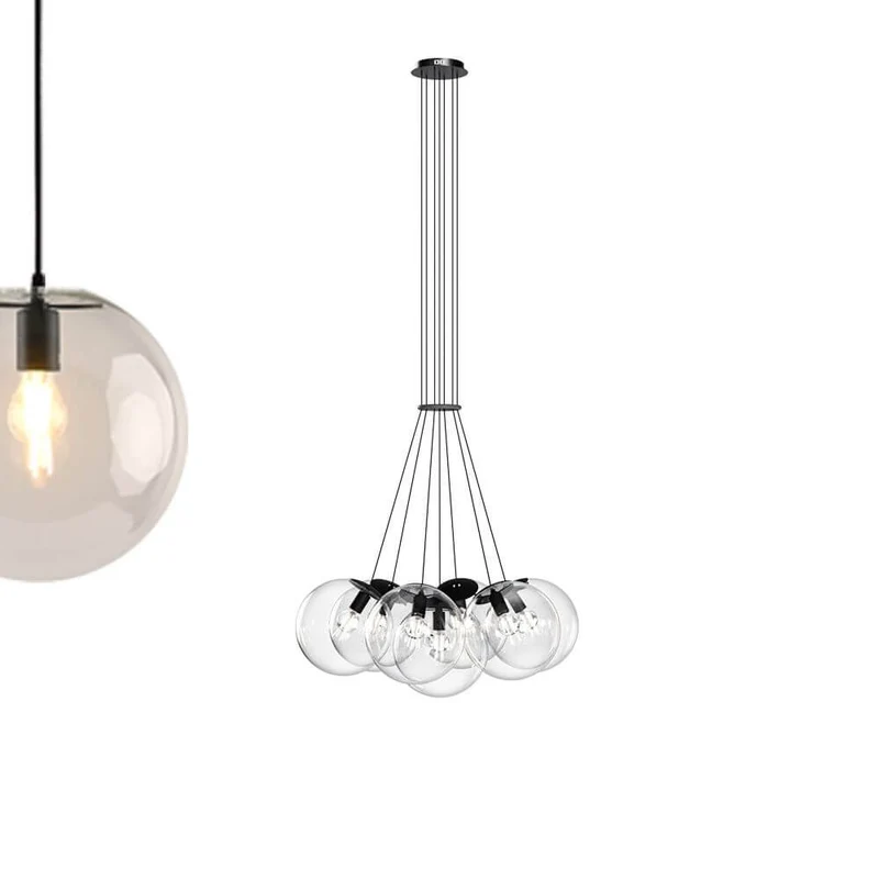 s.luce Orb Cluster Glaskugel Galerieleuchte Hängeleuchte 7-flammig