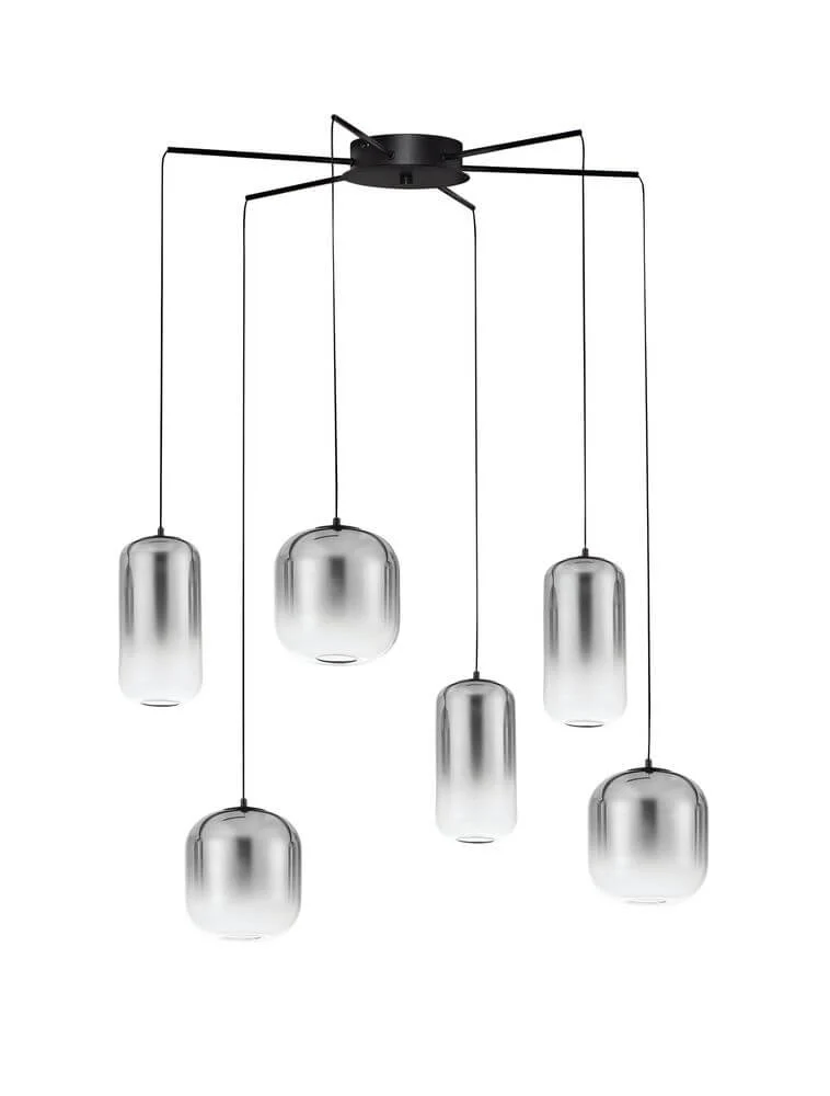 Aelia LED Pendelleuchte 6-flammig Ø 72cm Schwarz, Rauch