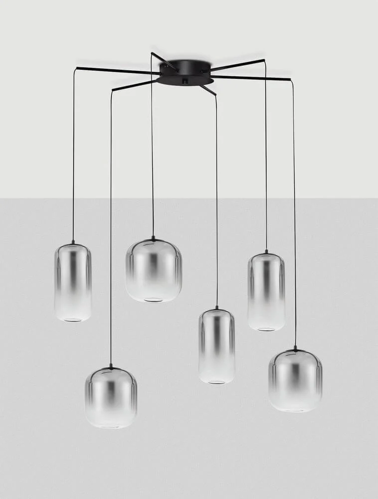 Aelia LED Pendelleuchte 6-flammig Ø 72cm Schwarz, Rauch