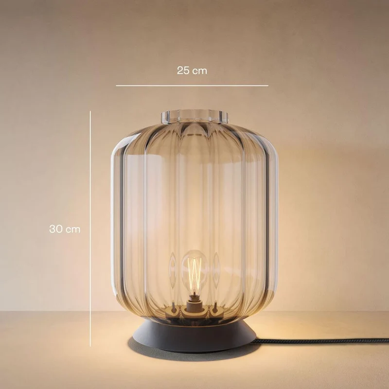 s.luce Velo Glas-Tischleuchte mit Schalter