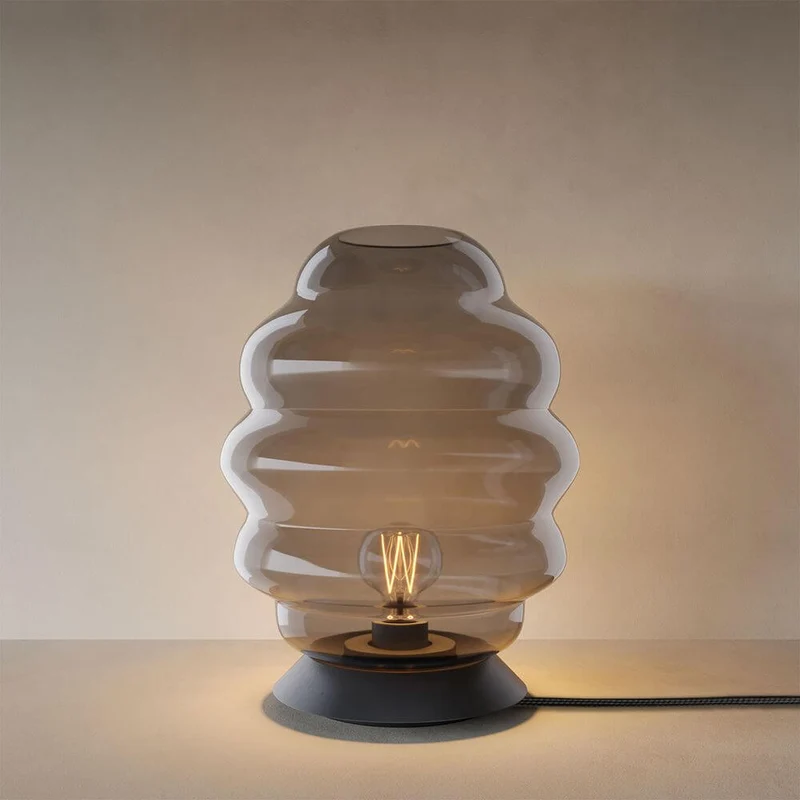 s.luce Echos Glas Tischleuchte E27 mit Schalter