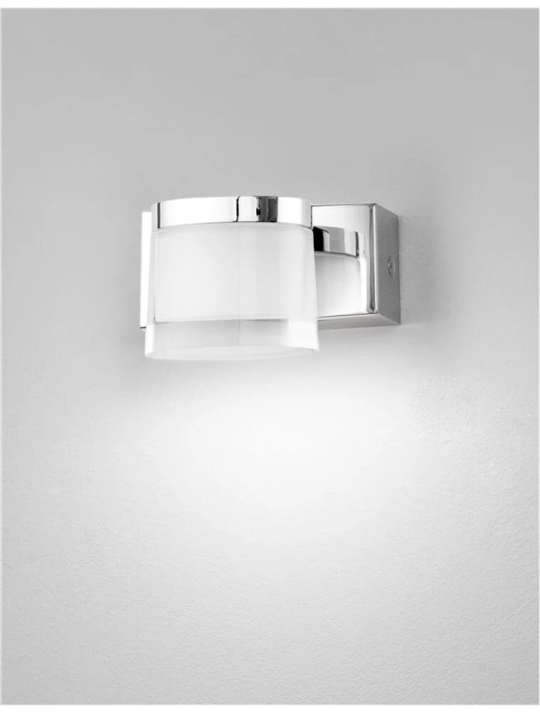 Sabia LED Bad Wandlampe 1 Schirm Chrom IP44